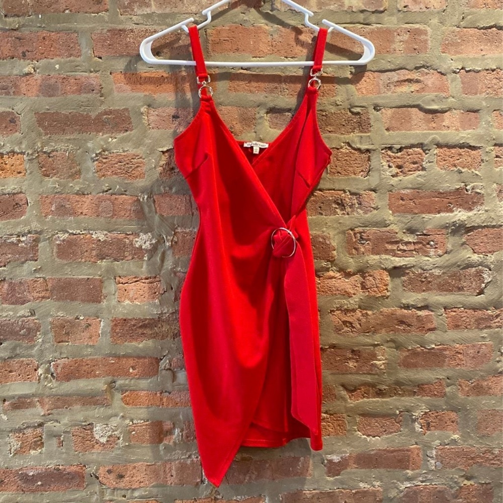 Charlotte Russe Red & gold Asymmetrical Dress